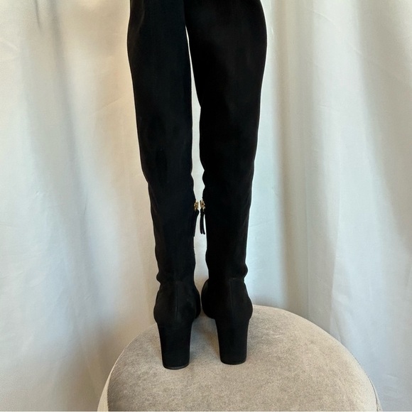 NINE West black faux suede over the knee high heel boots Sz 8.5 - Picture 4 of 10